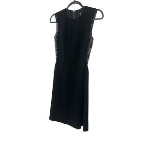 Jill Stuart Lace SHEER SIDES Mini Black DRESS SZ 0
